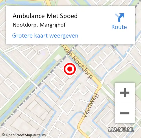 Locatie op kaart van de 112 melding: Ambulance Met Spoed Naar Nootdorp, Margrijhof op 28 januari 2023 14:08