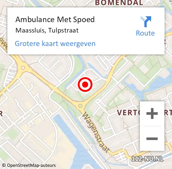 Locatie op kaart van de 112 melding: Ambulance Met Spoed Naar Maassluis, Tulpstraat op 28 januari 2023 14:09