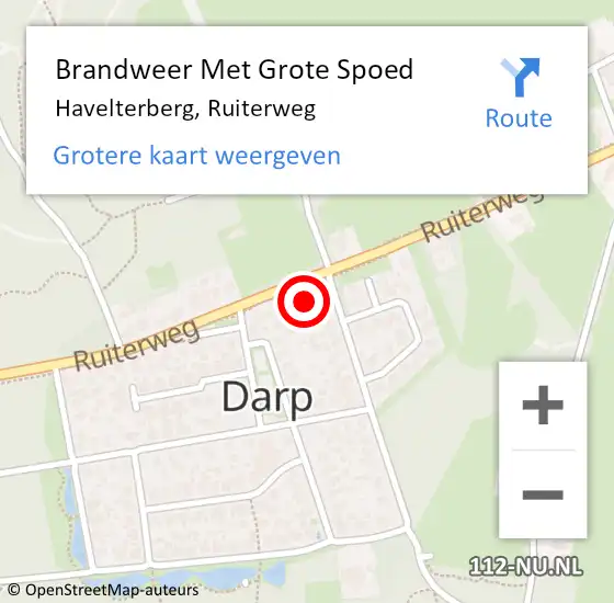 Locatie op kaart van de 112 melding: Brandweer Met Grote Spoed Naar Havelterberg, Ruiterweg op 28 januari 2023 14:57