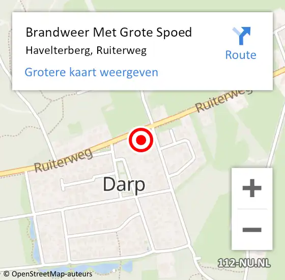 Locatie op kaart van de 112 melding: Brandweer Met Grote Spoed Naar Havelterberg, Ruiterweg op 28 januari 2023 15:00