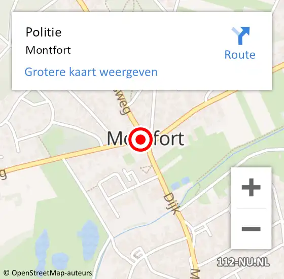 Locatie op kaart van de 112 melding: Politie Montfort op 28 januari 2023 15:25