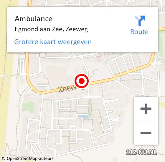 Locatie op kaart van de 112 melding: Ambulance Egmond aan Zee, Zeeweg op 28 januari 2023 16:29