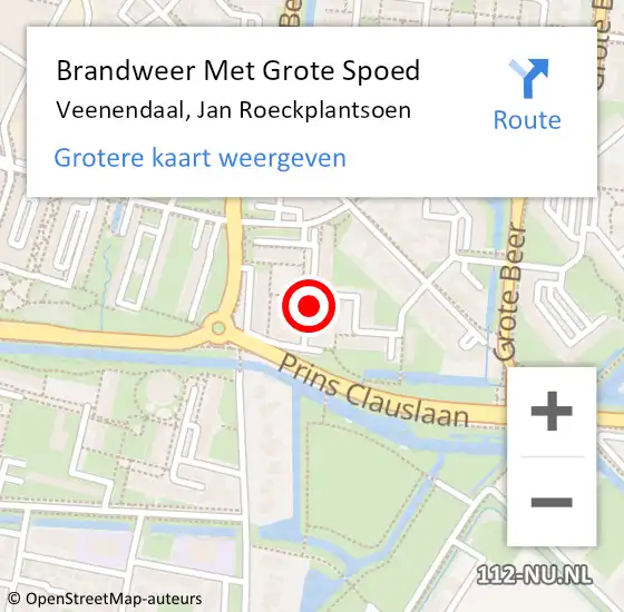 Locatie op kaart van de 112 melding: Brandweer Met Grote Spoed Naar Veenendaal, Jan Roeckplantsoen op 28 januari 2023 16:29