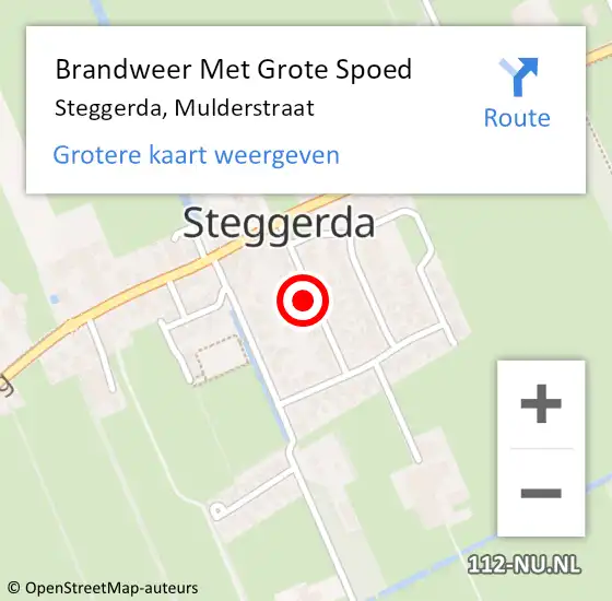 Locatie op kaart van de 112 melding: Brandweer Met Grote Spoed Naar Steggerda, Mulderstraat op 28 januari 2023 16:30