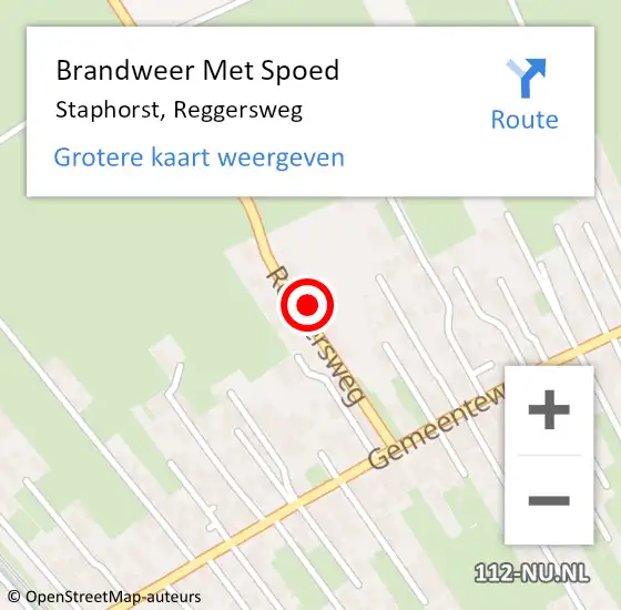 Locatie op kaart van de 112 melding: Brandweer Met Spoed Naar Staphorst, Reggersweg op 28 januari 2023 17:04