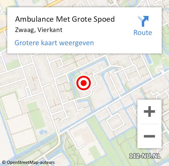 Locatie op kaart van de 112 melding: Ambulance Met Grote Spoed Naar Zwaag, Vierkant op 28 januari 2023 17:41