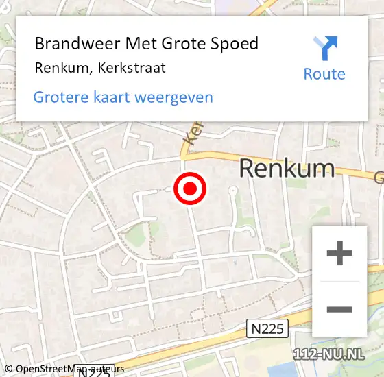 Locatie op kaart van de 112 melding: Brandweer Met Grote Spoed Naar Renkum, Kerkstraat op 28 januari 2023 18:14