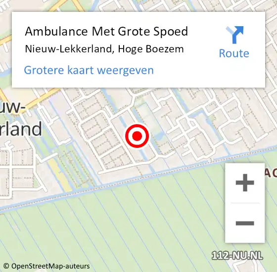 Locatie op kaart van de 112 melding: Ambulance Met Grote Spoed Naar Nieuw-Lekkerland, Hoge Boezem op 28 januari 2023 18:18