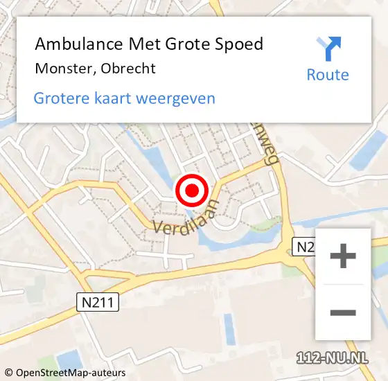 Locatie op kaart van de 112 melding: Ambulance Met Grote Spoed Naar Monster, Obrecht op 28 januari 2023 19:06