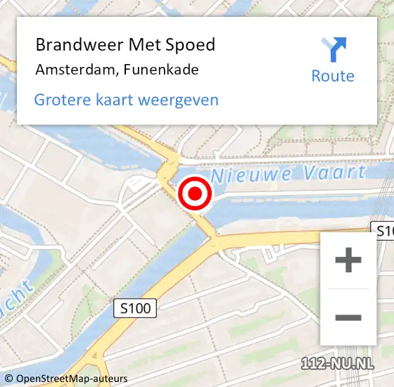 Locatie op kaart van de 112 melding: Brandweer Met Spoed Naar Amsterdam, Funenkade op 28 januari 2023 21:38