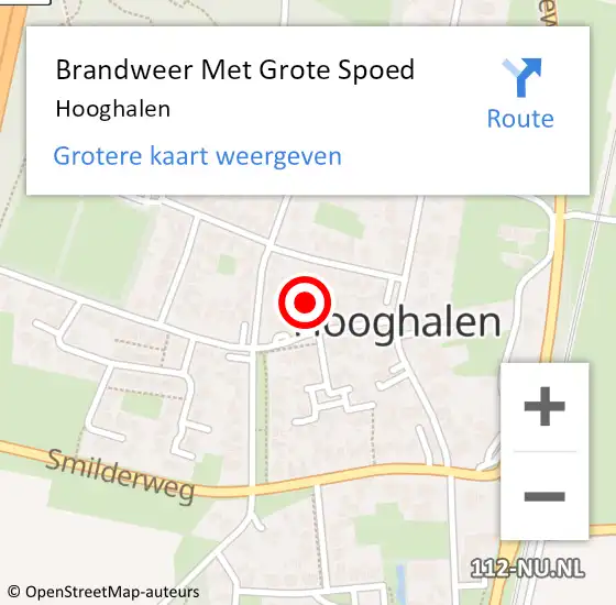 Locatie op kaart van de 112 melding: Brandweer Met Grote Spoed Naar Hooghalen op 28 januari 2023 22:07