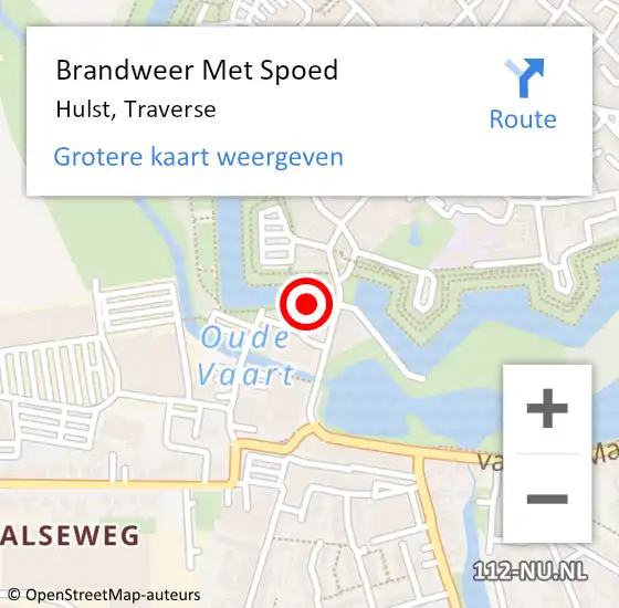 Locatie op kaart van de 112 melding: Brandweer Met Spoed Naar Hulst, Traverse op 28 januari 2023 22:10