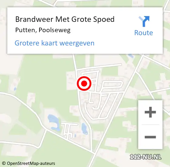 Locatie op kaart van de 112 melding: Brandweer Met Grote Spoed Naar Putten, Poolseweg op 28 januari 2023 22:15