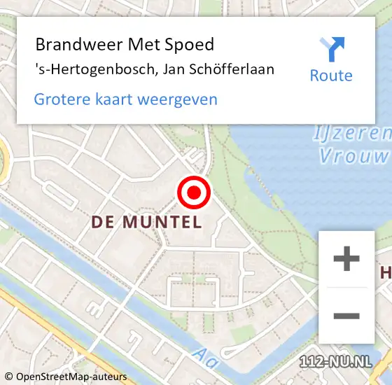 Locatie op kaart van de 112 melding: Brandweer Met Spoed Naar 's-Hertogenbosch, Jan Schöfferlaan op 28 januari 2023 22:48