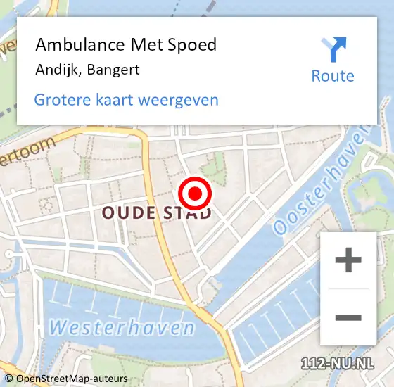 Locatie op kaart van de 112 melding: Ambulance Met Spoed Naar Andijk, Bangert op 28 januari 2023 22:59