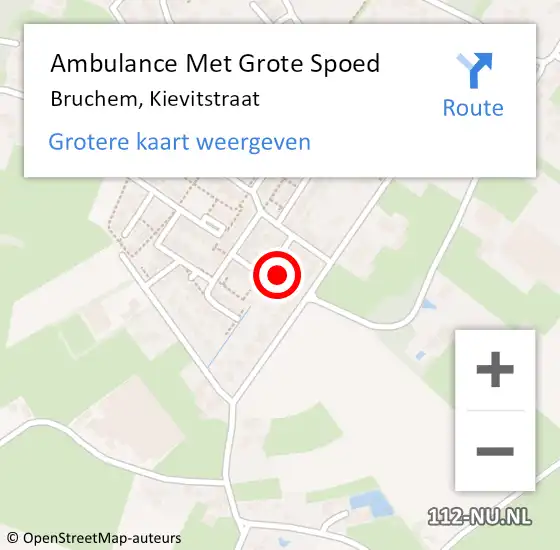 Locatie op kaart van de 112 melding: Ambulance Met Grote Spoed Naar Bruchem, Kievitstraat op 28 januari 2023 23:27