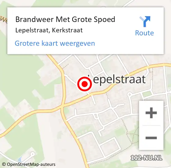 Locatie op kaart van de 112 melding: Brandweer Met Grote Spoed Naar Lepelstraat, Kerkstraat op 28 januari 2023 23:33