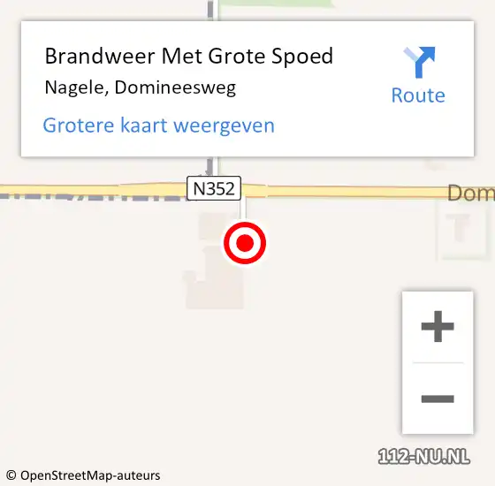 Locatie op kaart van de 112 melding: Brandweer Met Grote Spoed Naar Nagele, Domineesweg op 28 januari 2023 23:57