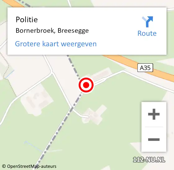 Locatie op kaart van de 112 melding: Politie Bornerbroek, Breesegge op 29 januari 2023 00:41