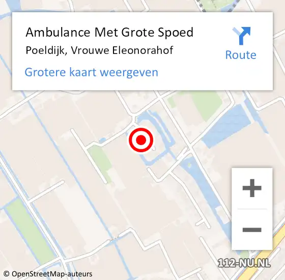 Locatie op kaart van de 112 melding: Ambulance Met Grote Spoed Naar Poeldijk, Vrouwe Eleonorahof op 29 januari 2023 01:22