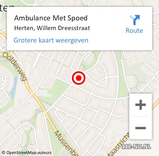 Locatie op kaart van de 112 melding: Ambulance Met Spoed Naar Herten, Willem Dreesstraat op 29 januari 2023 01:24