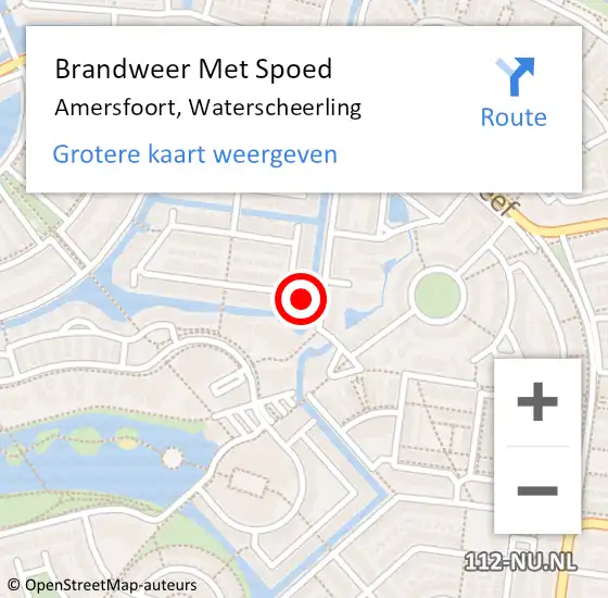 Locatie op kaart van de 112 melding: Brandweer Met Spoed Naar Amersfoort, Waterscheerling op 13 augustus 2014 19:04