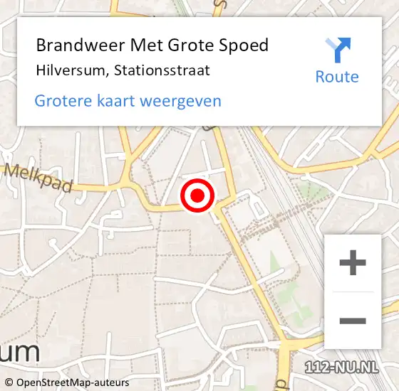 Locatie op kaart van de 112 melding: Brandweer Met Grote Spoed Naar Hilversum, Stationsstraat op 29 januari 2023 01:47