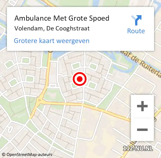 Locatie op kaart van de 112 melding: Ambulance Met Grote Spoed Naar Volendam, De Cooghstraat op 29 januari 2023 02:11