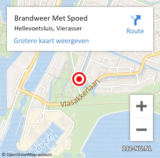 Locatie op kaart van de 112 melding: Brandweer Met Spoed Naar Hellevoetsluis, Vierasser op 29 januari 2023 02:52