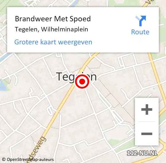 Locatie op kaart van de 112 melding: Brandweer Met Spoed Naar Tegelen, Wilhelminaplein op 29 januari 2023 03:51