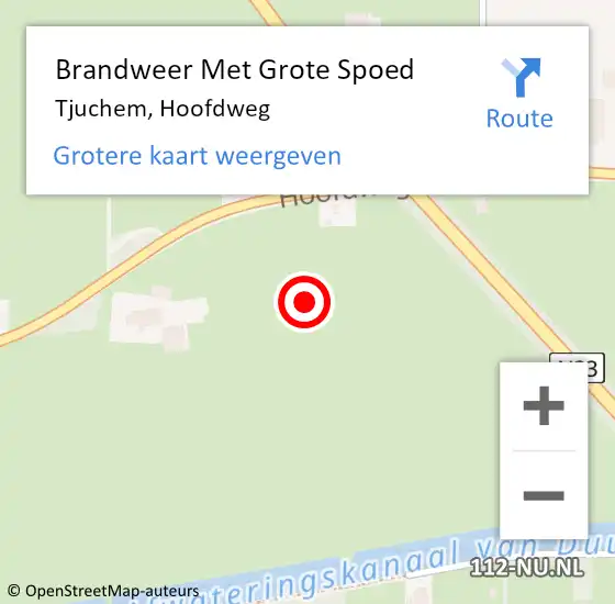 Locatie op kaart van de 112 melding: Brandweer Met Grote Spoed Naar Tjuchem, Hoofdweg op 29 januari 2023 04:07