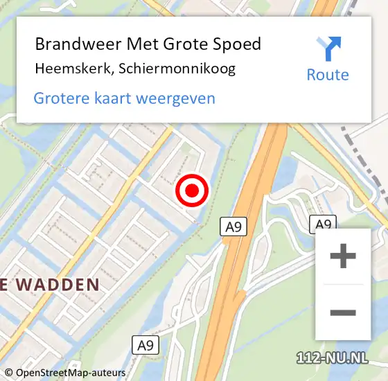 Locatie op kaart van de 112 melding: Brandweer Met Grote Spoed Naar Heemskerk, Schiermonnikoog op 29 januari 2023 06:06