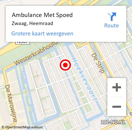 Locatie op kaart van de 112 melding: Ambulance Met Spoed Naar Zwaag, Heemraad op 29 januari 2023 07:39