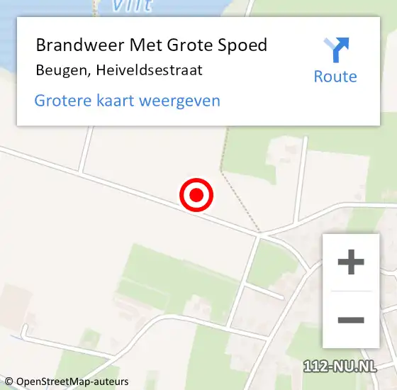 Locatie op kaart van de 112 melding: Brandweer Met Grote Spoed Naar Beugen, Heiveldsestraat op 29 januari 2023 09:08