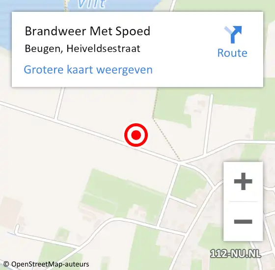 Locatie op kaart van de 112 melding: Brandweer Met Spoed Naar Beugen, Heiveldsestraat op 29 januari 2023 09:19