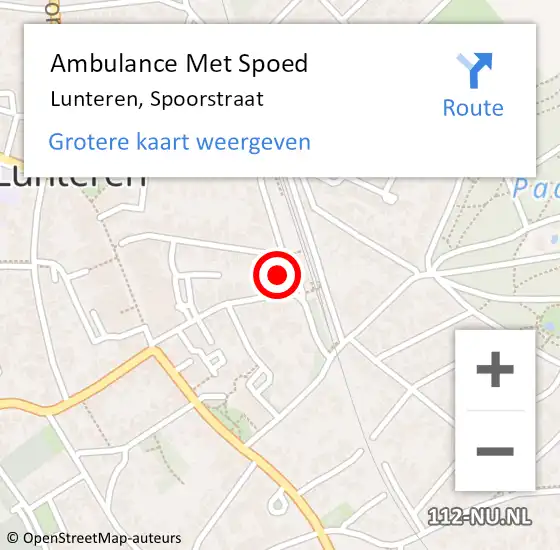 Locatie op kaart van de 112 melding: Ambulance Met Spoed Naar Lunteren, Spoorstraat op 29 januari 2023 09:46