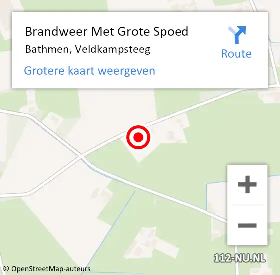 Locatie op kaart van de 112 melding: Brandweer Met Grote Spoed Naar Bathmen, Veldkampsteeg op 29 januari 2023 10:36