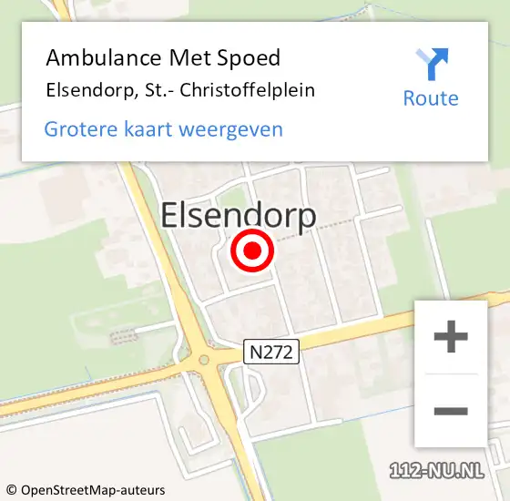 Locatie op kaart van de 112 melding: Ambulance Met Spoed Naar Elsendorp, St.- Christoffelplein op 13 augustus 2014 19:41