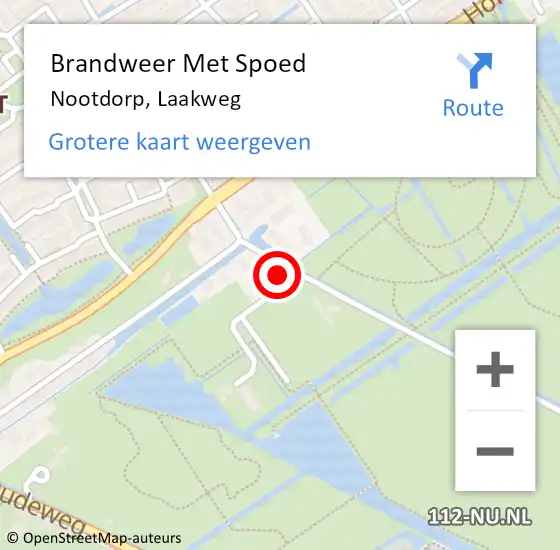 Locatie op kaart van de 112 melding: Brandweer Met Spoed Naar Nootdorp, Laakweg op 29 januari 2023 11:37