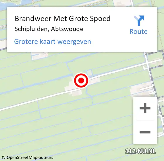 Locatie op kaart van de 112 melding: Brandweer Met Grote Spoed Naar Schipluiden, Abtswoude op 29 januari 2023 12:12