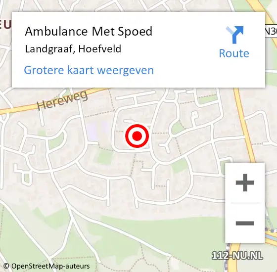 Locatie op kaart van de 112 melding: Ambulance Met Spoed Naar Landgraaf, Hoefveld op 13 augustus 2014 19:48