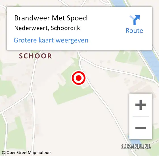 Locatie op kaart van de 112 melding: Brandweer Met Spoed Naar Nederweert, Schoordijk op 29 januari 2023 13:19