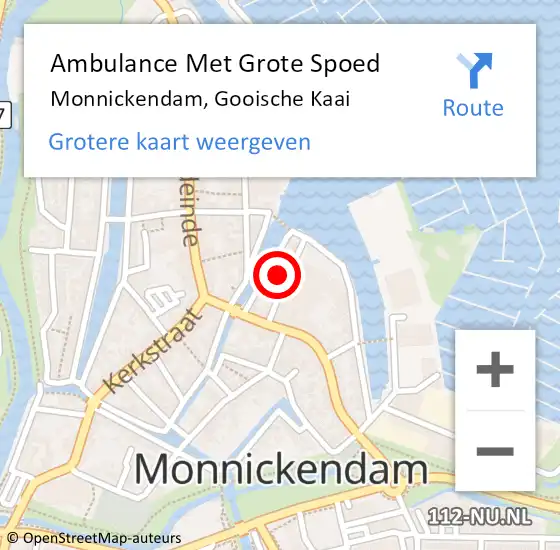 Locatie op kaart van de 112 melding: Ambulance Met Grote Spoed Naar Monnickendam, Gooische Kaai op 29 januari 2023 13:57