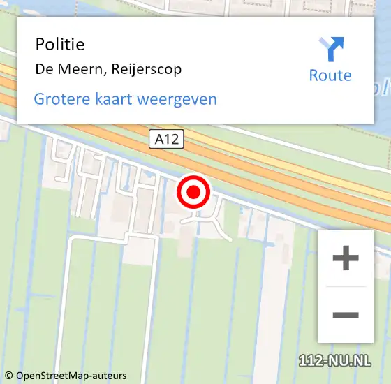 Locatie op kaart van de 112 melding: Politie De Meern, Reijerscop op 29 januari 2023 14:18