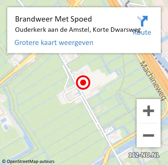 Locatie op kaart van de 112 melding: Brandweer Met Spoed Naar Ouderkerk aan de Amstel, Korte Dwarsweg op 29 januari 2023 14:32