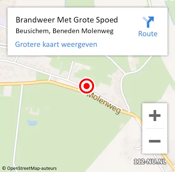 Locatie op kaart van de 112 melding: Brandweer Met Grote Spoed Naar Beusichem, Beneden Molenweg op 29 januari 2023 15:01