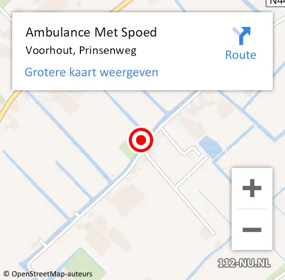 Locatie op kaart van de 112 melding: Ambulance Met Spoed Naar Voorhout, Prinsenweg op 29 januari 2023 15:02