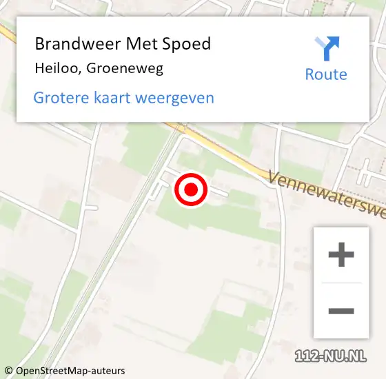 Locatie op kaart van de 112 melding: Brandweer Met Spoed Naar Heiloo, Groeneweg op 29 januari 2023 15:37