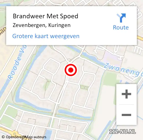 Locatie op kaart van de 112 melding: Brandweer Met Spoed Naar Zevenbergen, Kuringen op 29 januari 2023 17:58