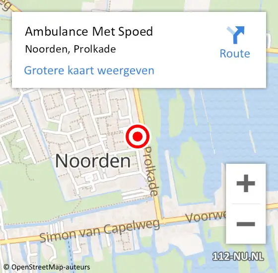 Locatie op kaart van de 112 melding: Ambulance Met Spoed Naar Noorden, Prolkade op 29 januari 2023 19:34